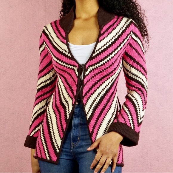 Alice + Olivia Jackets & Blazers - ALICE + OLIVIA Chevron Wool Sweater Jacket NWOT